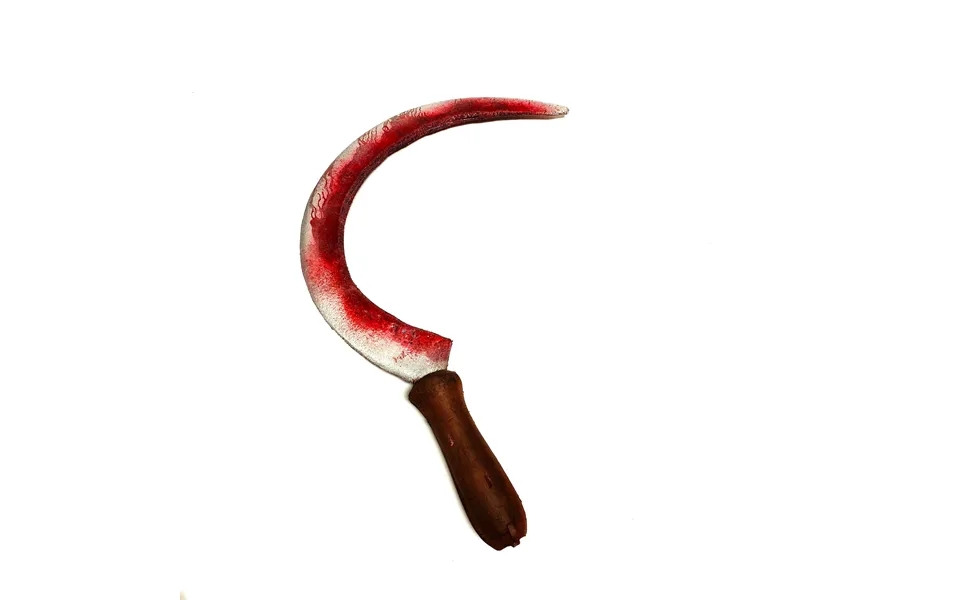 Foam Rubber Hand Sickle - Bloodied Silver Head With Aged Handle