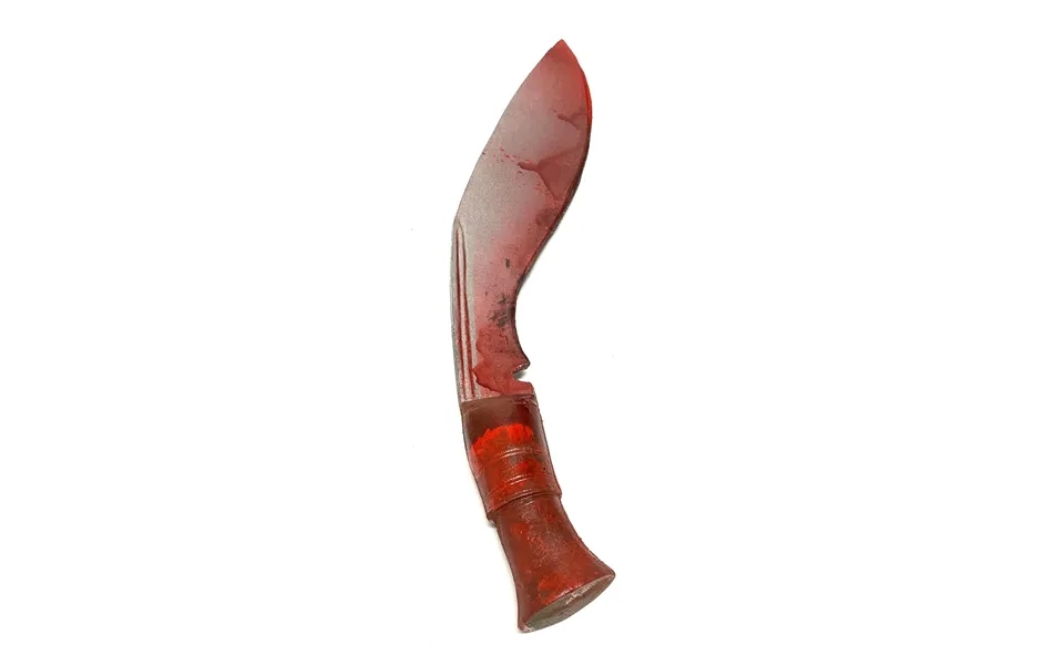 Foam Rubber Kukri Blade - Bloodied Silver Blade With Brown Handle
