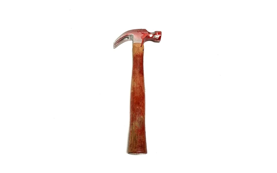 Foam Rubber Standard Claw Hammer Stunt Prop - Bloodied Silver Head With Aged Handle