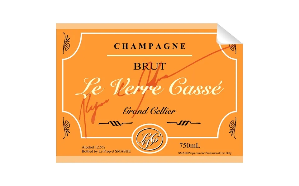 La Verre Champagne Bottle Single Self Adhesive Label - License And Royalty Free For Film Use