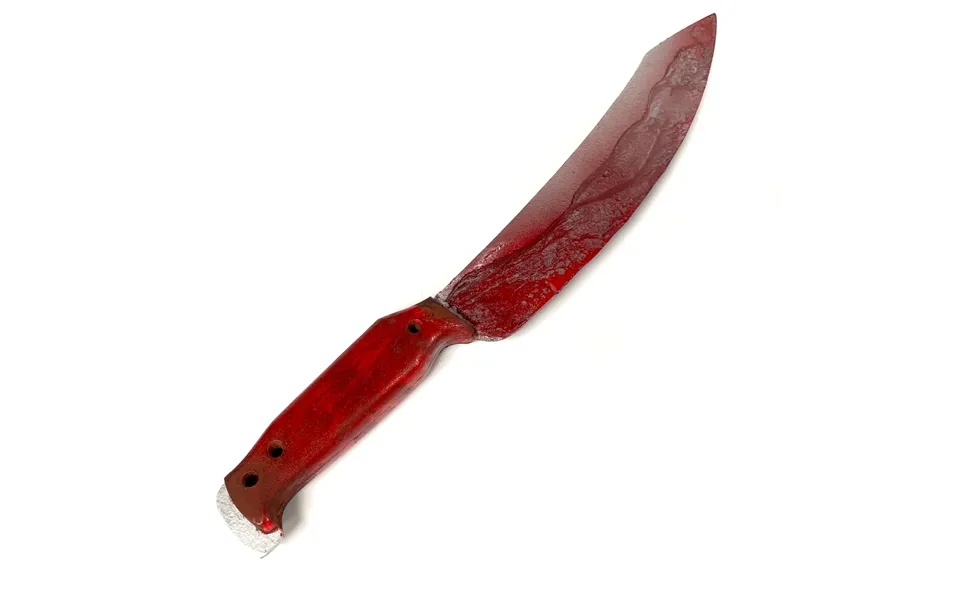 Large Plastic Curved Machete Survival Knife Fx Prop - Bloodied