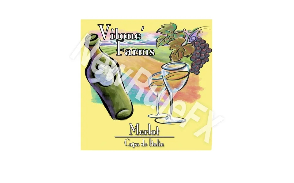 Merlot Wine Bottle Single Self Adhesive Label - License And Royalty Free For Film Use