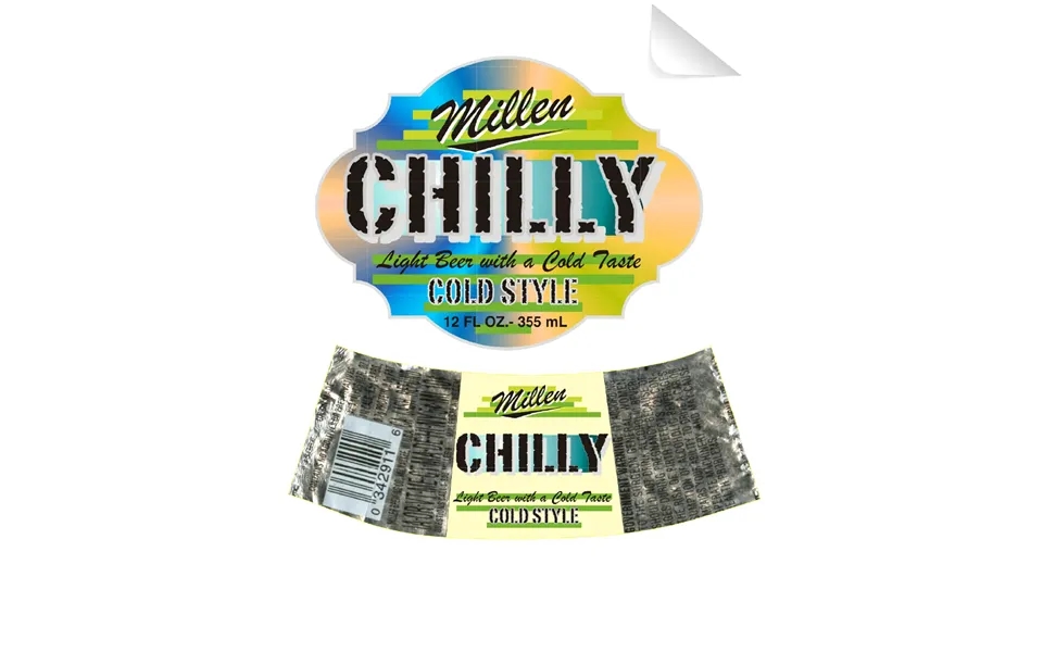 Millen Chilly Beer Bottle Single Self Adhesive Label - License And Royalty Free For Film Use