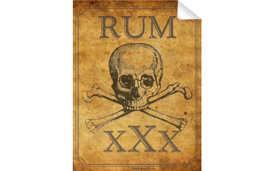 Pirate Rum Single Self Adhesive Label - License And Royalty Free For Film Use