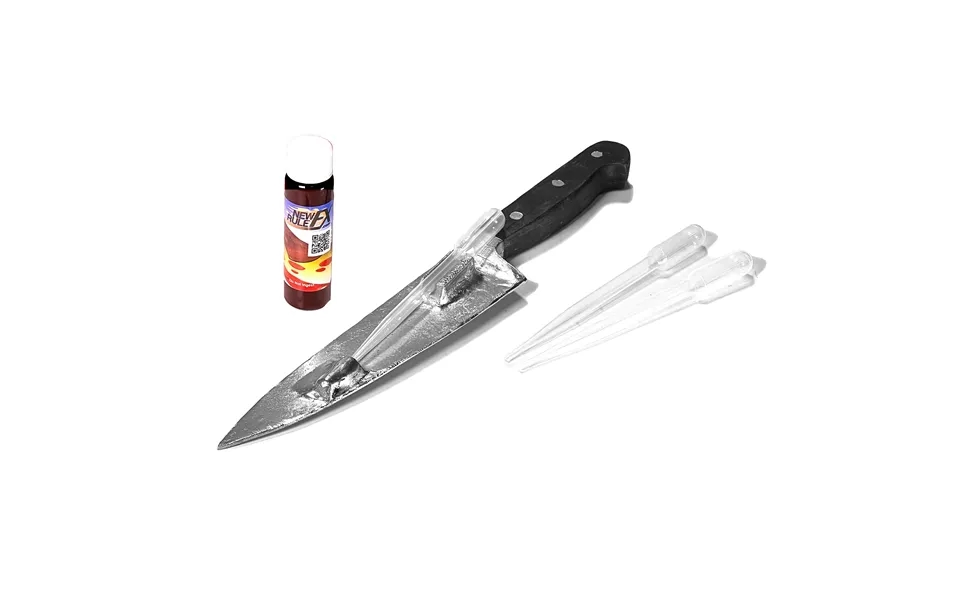 Plastic 13 Inch Chef’s Knife Silver Blade And Black Handle - New With Blood Rig
