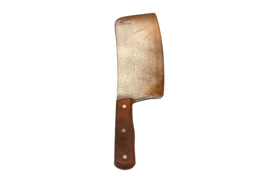 Plastic Kitchen Cleaver Blade Knife Prop - Rusty Blade With Brown Handle