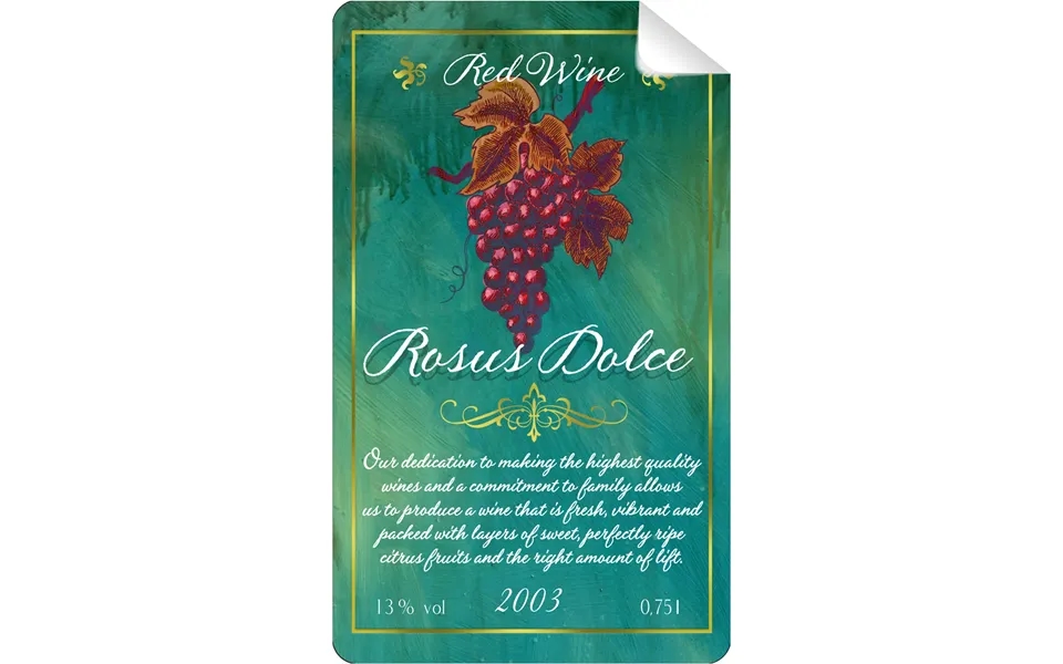 Rosus Dolce Wine Bottle Self Adhesive Label