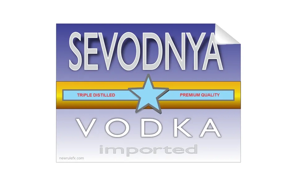 Sevodnya Vodka Single Self Adhesive Label - License And Royalty Free For Film Use
