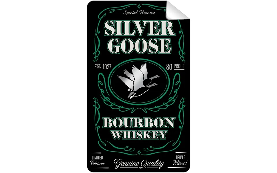 Silver Goose Whiskey Bottle Self Adhesive Label