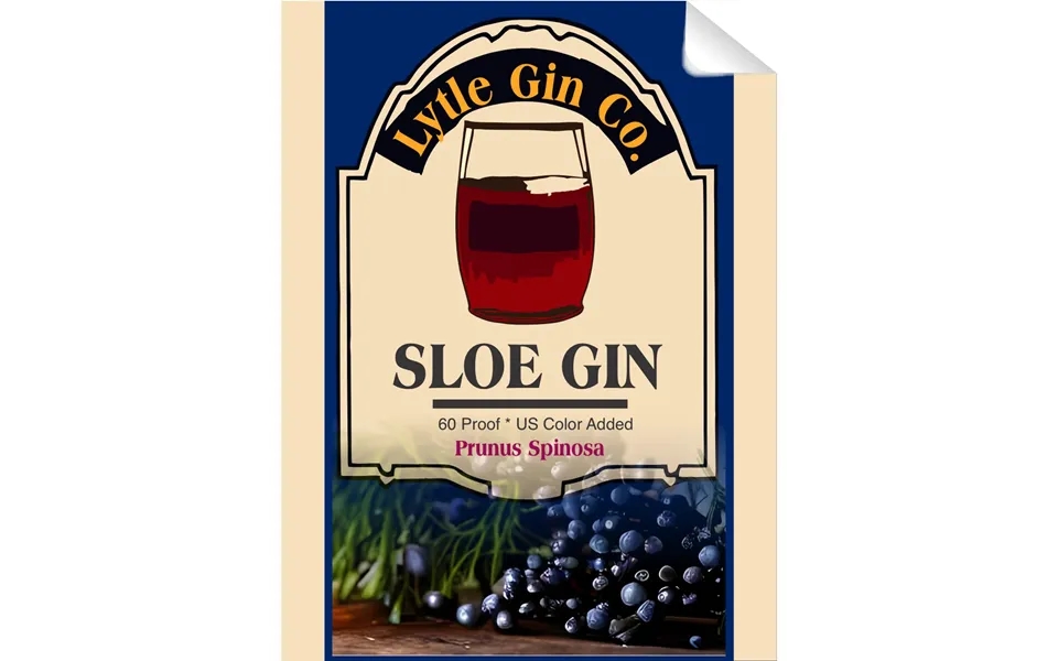 Sloe Gin Label Single Self Adhesive Label - License And Royalty Free For Film Use