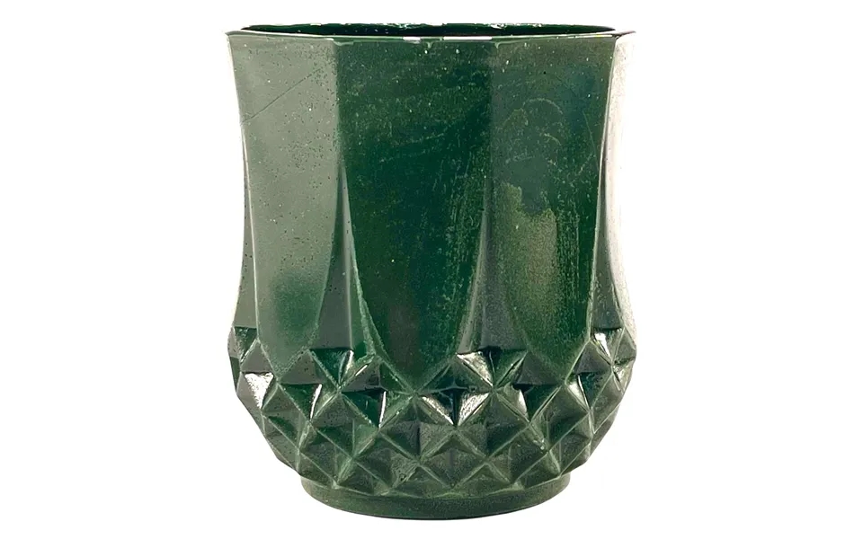 Smashprops Breakaway Crystal Cut Tumbler Glass - Dark Green Opaque