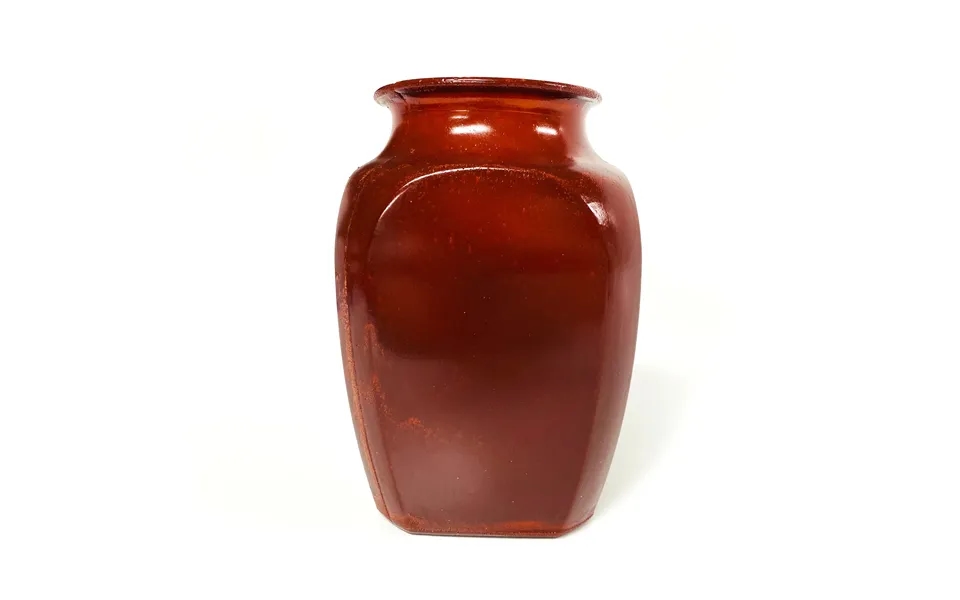 Smashprops Breakaway Square Sided Vase Or Urn - Amber Brown Opaque
