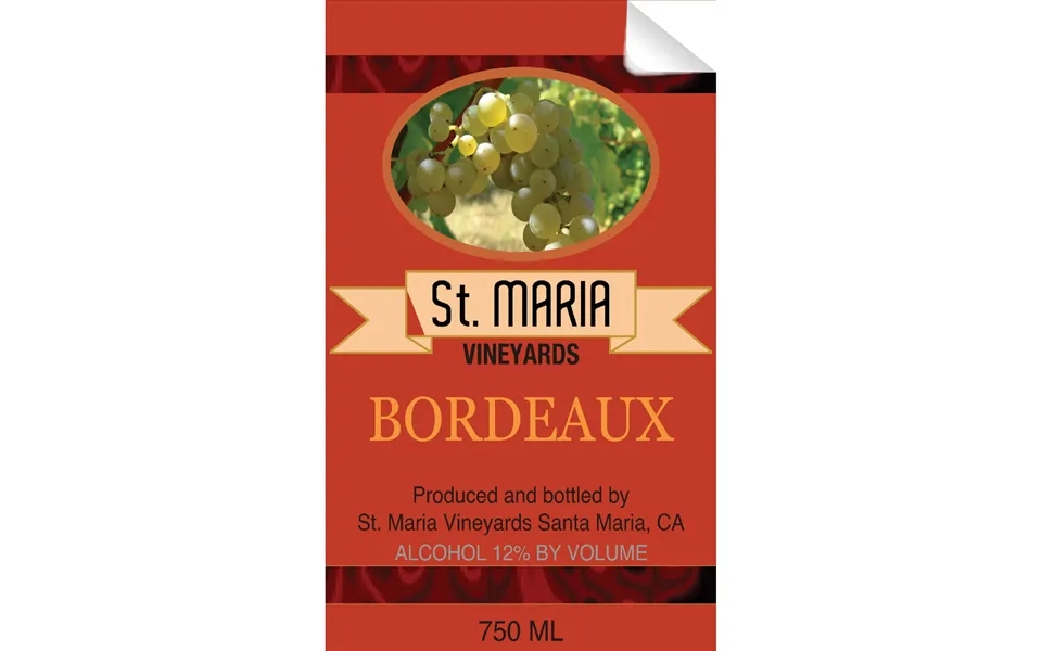 St Maria Bordeaux Wine Single Self Adhesive Label - License And Royalty Free For Film Use