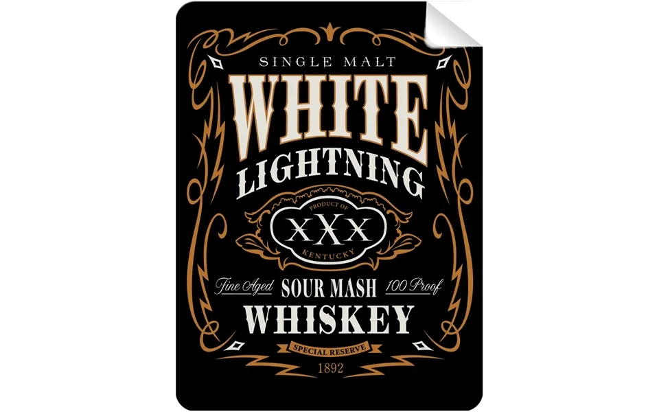 White Lightning Whiskey Bottle Self Prop Adhesive Label