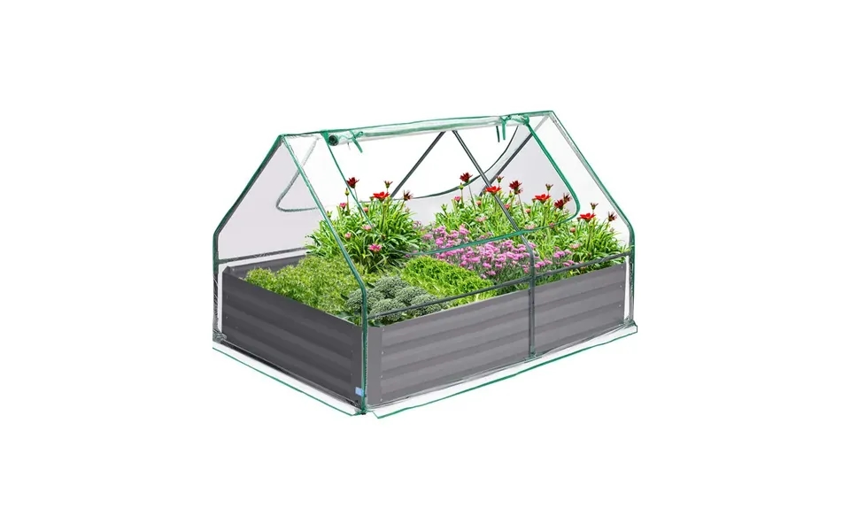 4' X 3' X 1' Galvanized Garden Bed With Cover-clear