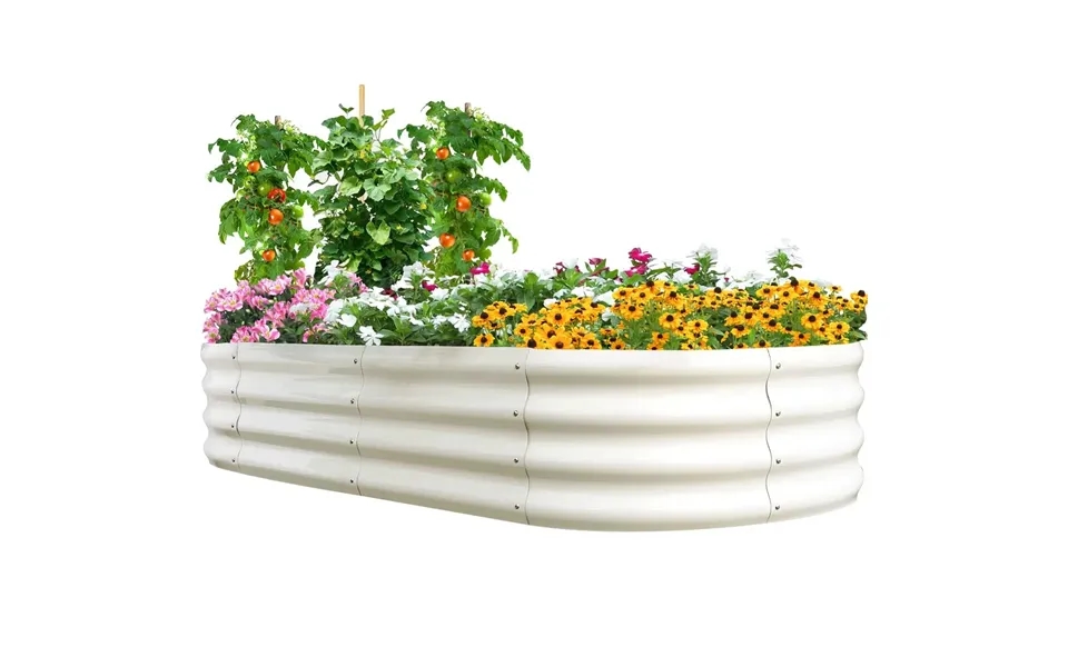 6' X 3' X 1' Oval Galvanized Raised Garden Bed Beige