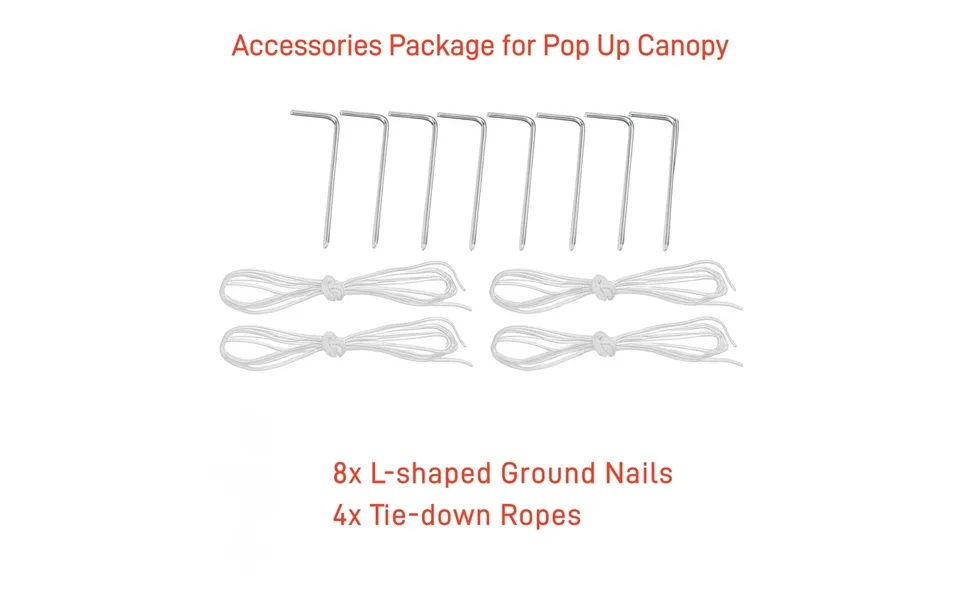 Accessories Package 8*stakes & 4*ropes For Pop Up Canopy