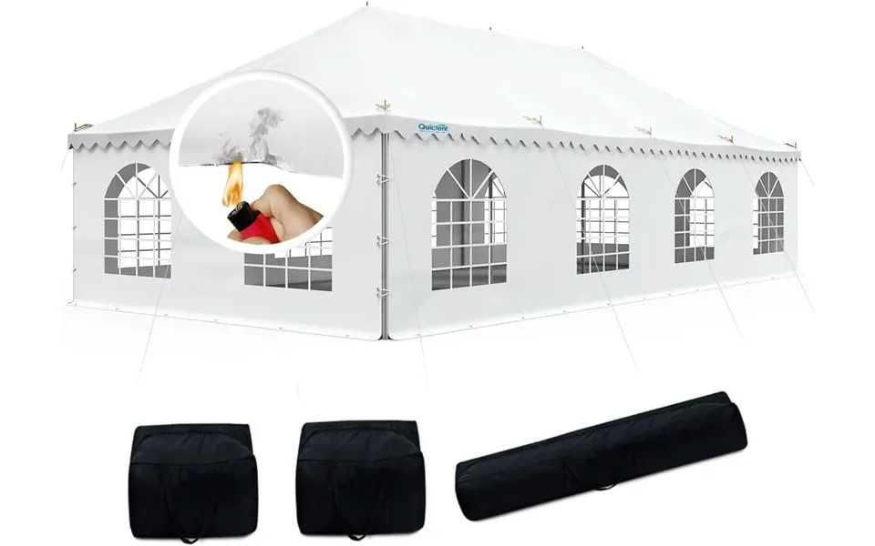 Fire Retardant Pole Party Tent White - 20' X 40'