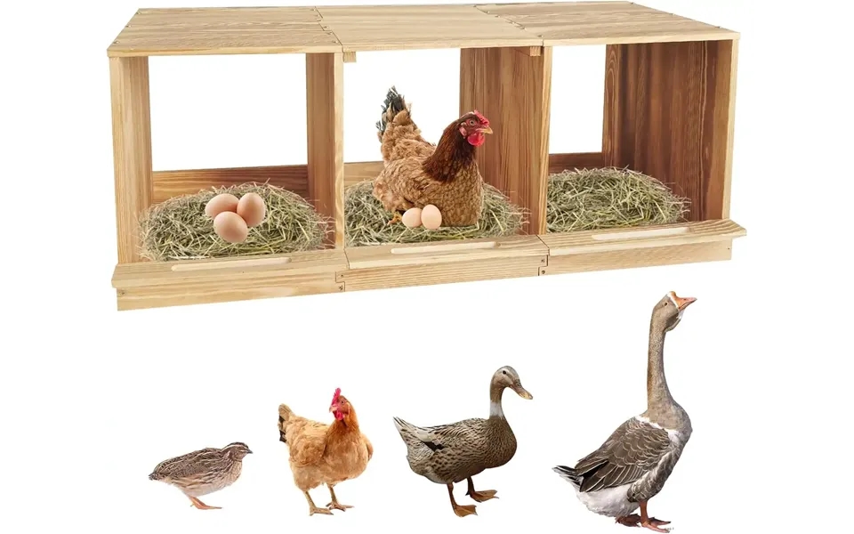Quictent 3 Compartments Wood Nesting Boxes For Chickens