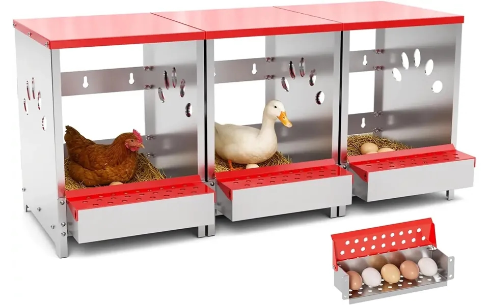 Quictent 3 Hole Large Metal Hen Laying Box