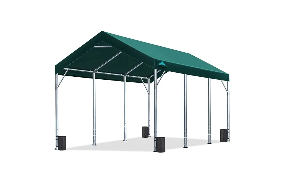 Upgraded Adjustable Heavy-duty Carport - Green-12'x20'