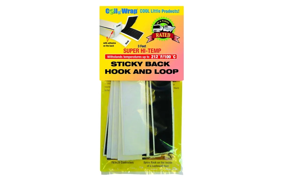 Ap Products 006204 6ft Hook And Loop Sticky Back - Six 6 In Length X 1 In Width Strips 3 Black Strips And 3 White Strips
