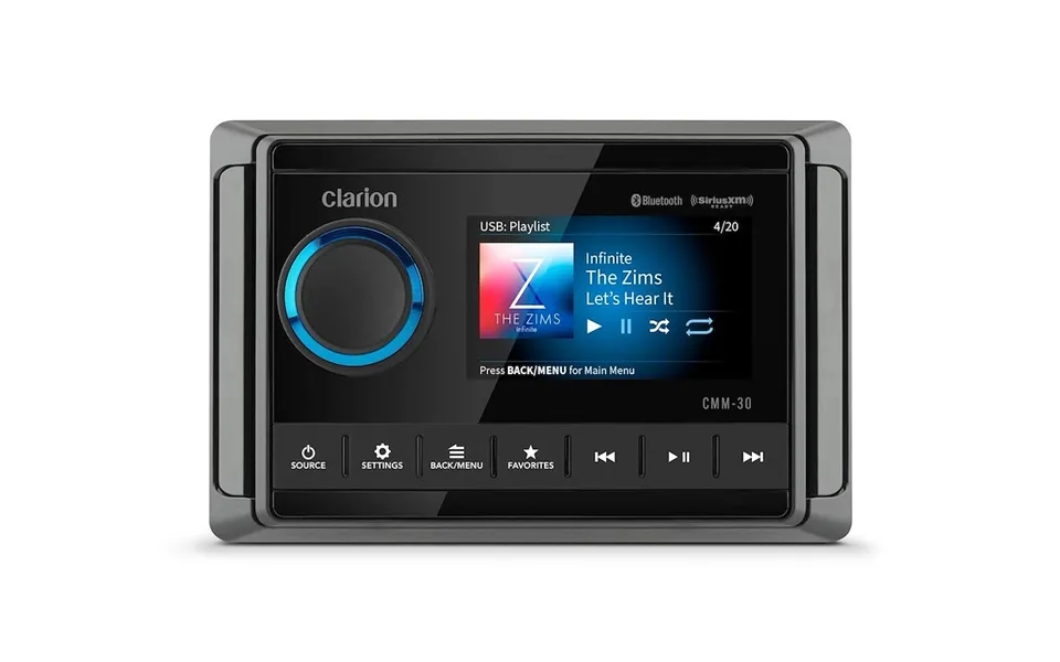Clarion 010-03224-00 Marine Source Unit With 3ft Marine Use Am Fm Tuner With Built-in Noaa Weather Radio And Siriusxm-re