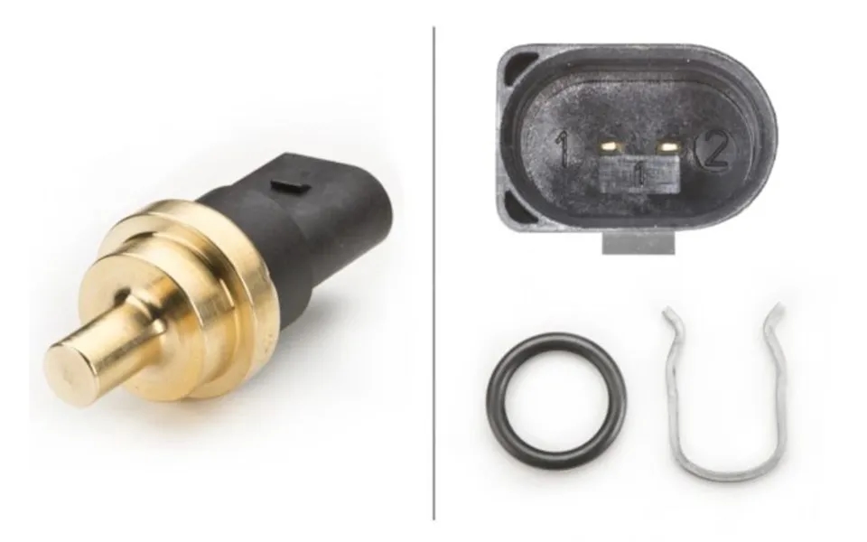 Hella 009309331 Coolant-temperature-sensor Oe Replacement 12 Volt 2 Pin Terminal Push-in Mount Black With Gasket Seal Nt