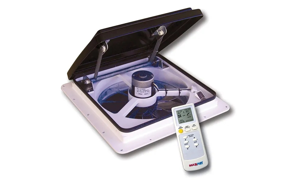 Maxxair 00-04500k Maxxfan Plus High Powered 10-speed Rv Intake And Exhaust Fan - Manual Or Remote Control Electric Openi