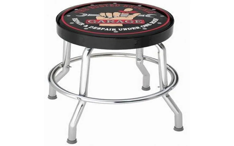 Plasticolor 004753r01 Stool Garage Stools Round Black Vinyl Seat With The Busted Knuckle Garage Hand With Wrench Non-swi