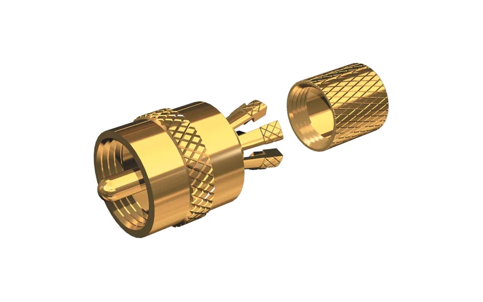 Shakespeare Pl-259-cp-g - Solderless Pl-259 Connector For Rg-8x Or Rg-58 Au Coax