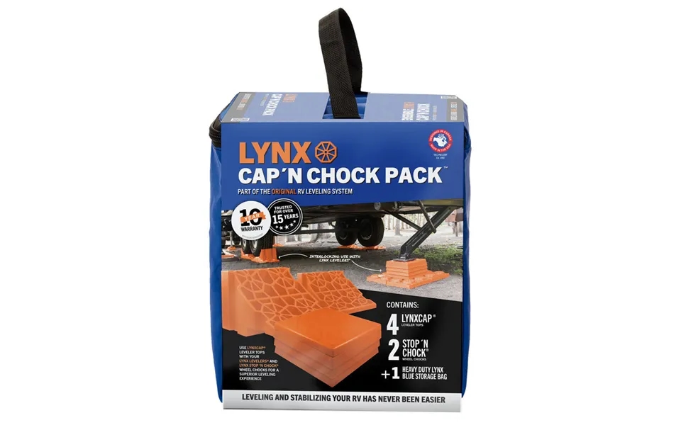 Tri-lynx 00071 Trailer Leveling Kit With Four 00019 Leveling Block Two 00018 Wheel Chock Lynax Blue Bag