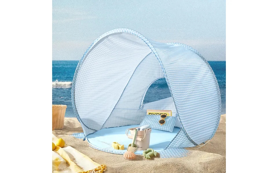 Tiny Land One-stop Beach Toy & Tent Set Light Blue Gingham