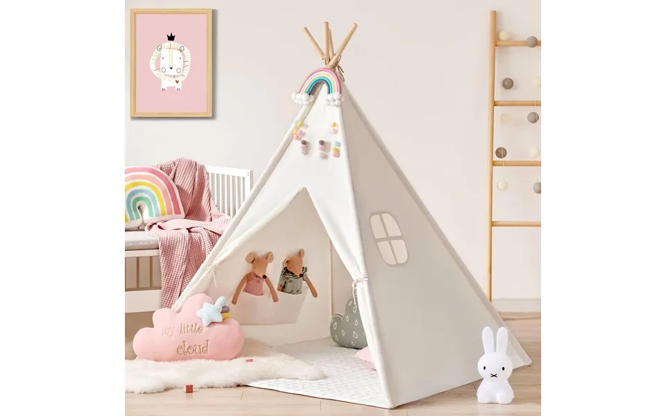 Tiny Land Teepee Tent For Kids With Mat Indoor Play Tent With Floor Mat