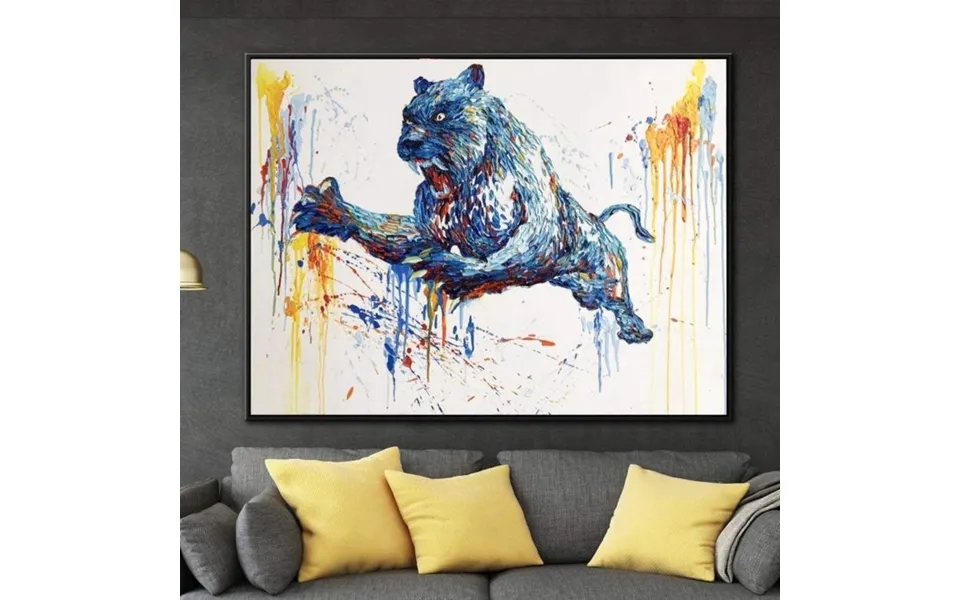 Black Panther Art Black Panther Decor Black Panther Oil Painting Sudden Attack