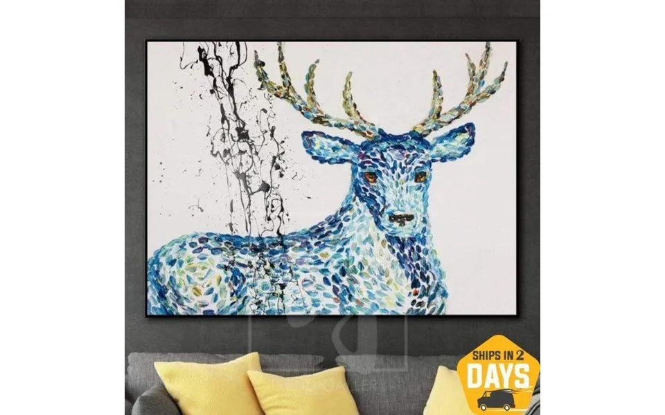 Deer Painting Deer Wall Decor Deer Original Painting Deer Oil Painting Ruru Deer 24 X32