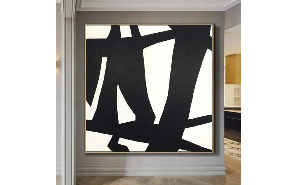 Large Abstract Art Hand Art Black Canvas Art White Franz Kline Style Road Of Change