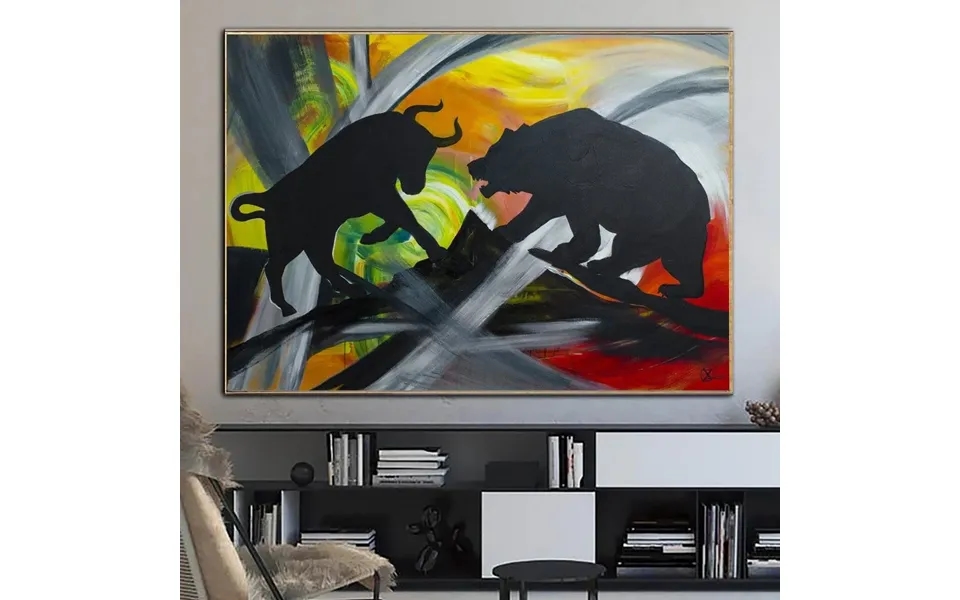 Large Contemporary Abstract Modern Artwork Original Abstract Bull And Bear