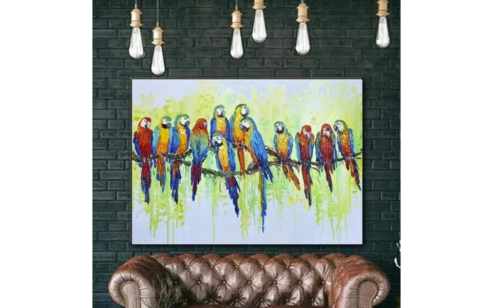 Large Painting Original Artwork Bird Painting Parrots Painting Oil On Canvas Macaws