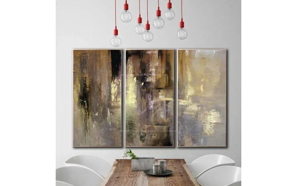 Oil Paint Canvas Set Triptych Painting Gold Leaf Diamond Painting Custom Paintings On Canvas Hand Art Radiance Of Eterni