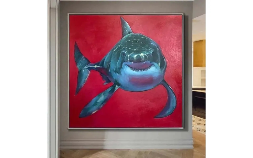 Original Shark Painting Modern Shark Painting Figurative Painting Contemporary Shark Artwork Shark