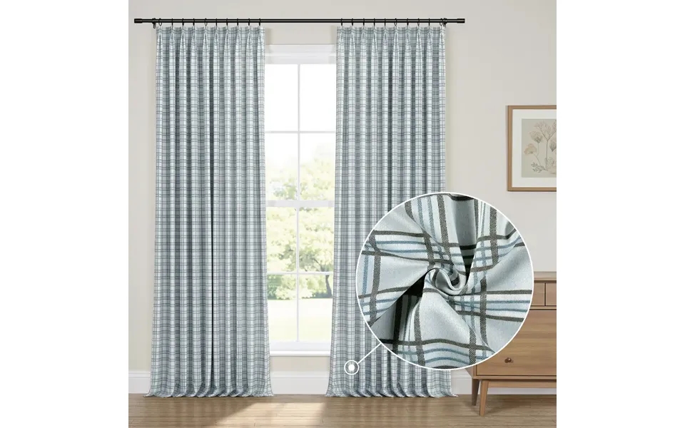 Britt Bengoechea Floral Print Linen Cotton Drapery Pleated - Oceanstone Bb-d1