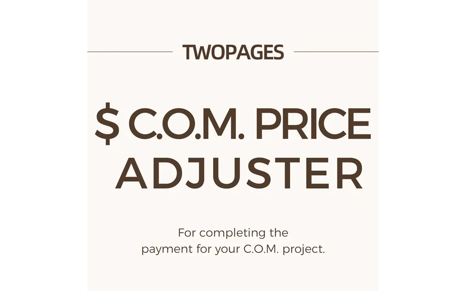 C.o.m. Price Adjuster