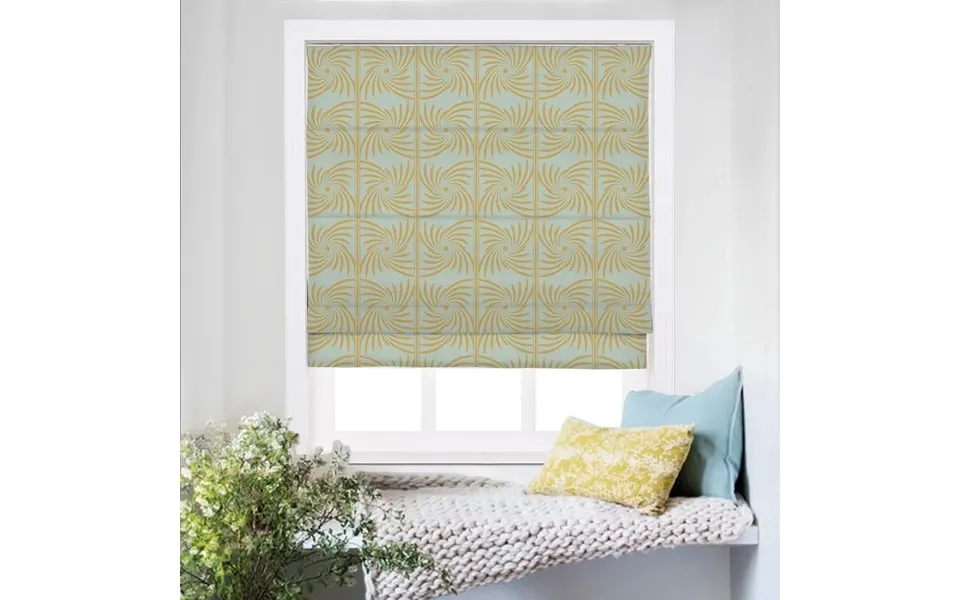Custom Roman Shade Cordless Linen Printed - Cs 14349
