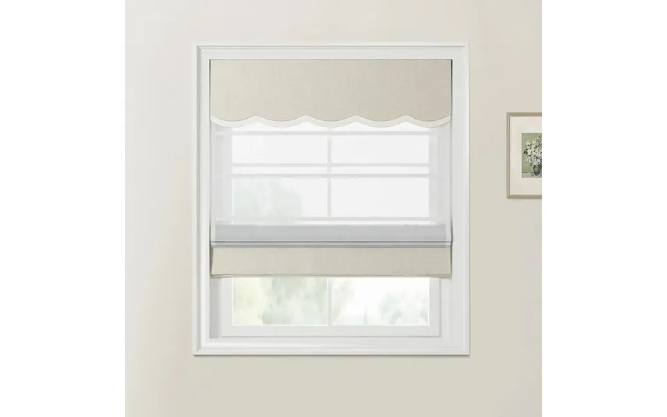 Ian Linen Valanced Day Night Roman Shade Cord Lift - Natural 151-5