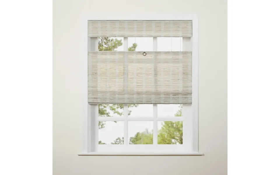 Lay Top Down Bottom Up Woven Wood Shade Cordless - Shell Ln03