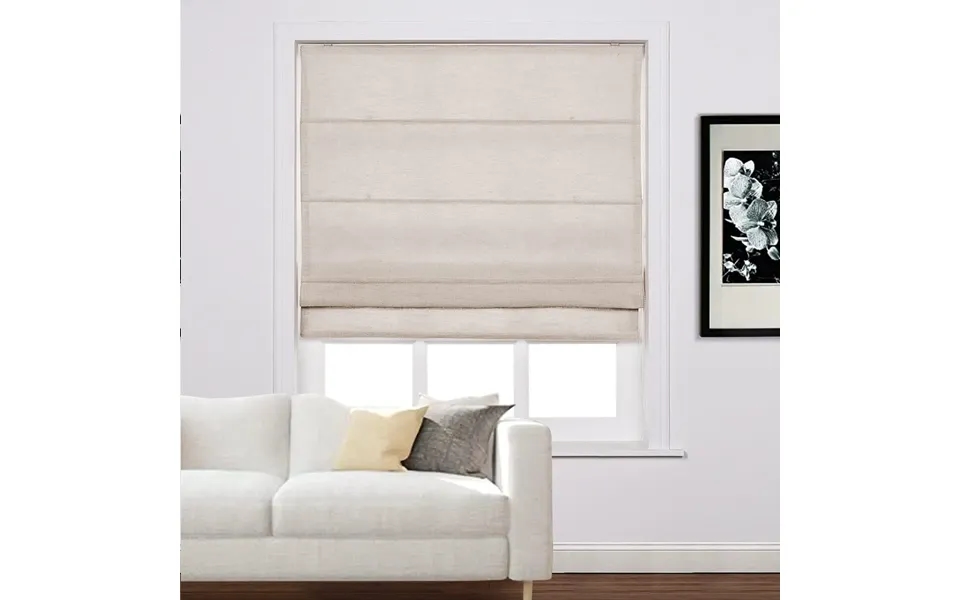 Liz Linen Window Roman Shades Loop Cord Lift - Pink Lemonade 1908-19