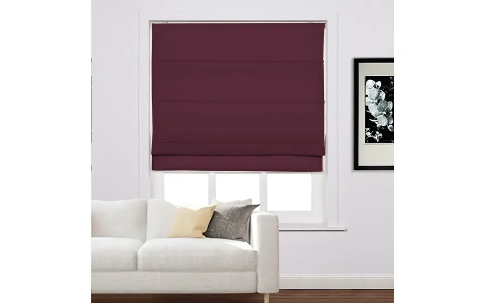 Liz Linen Window Roman Shades Loop Cord Lift - Plum 1908-21