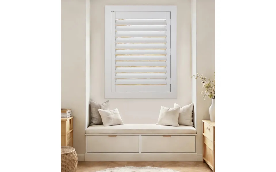 Twopages Veritas Ready Made Hardwood Plantation Shutter Single Panel - Fits Width 33 35 Inches Fits Height 51 53 Inches