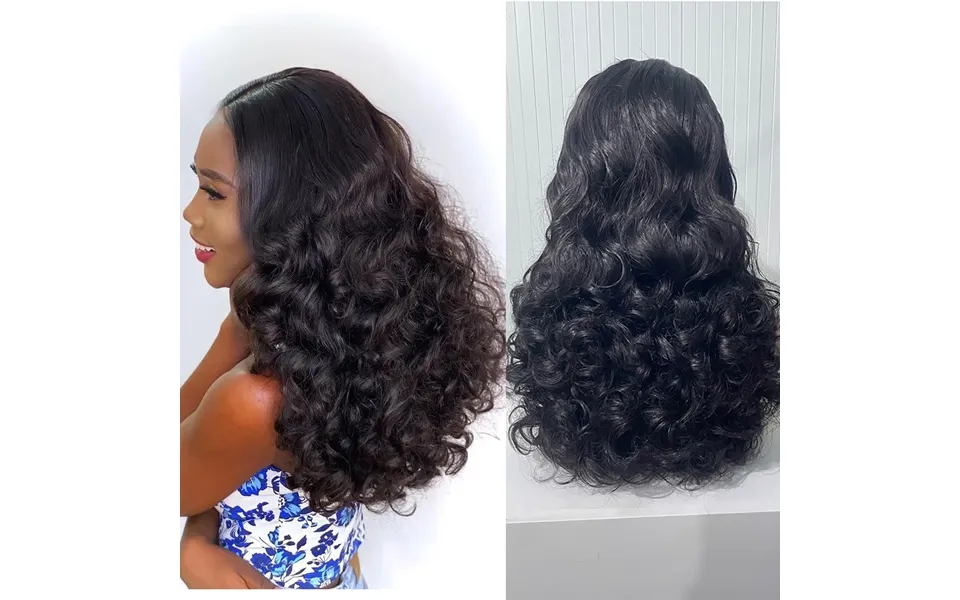 100 Human Hair Density Highlight Ombre Double Drawn Bouncy Body Wave Wigs Full Fumi Weave Wavy Hair Lace